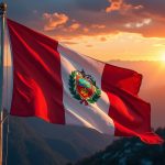 flag of peru at sunrise