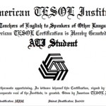 American TESOL Certificate 2013