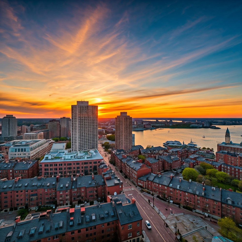 Boston at sunrise