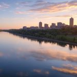 city view from river Bismarck, North Dakota