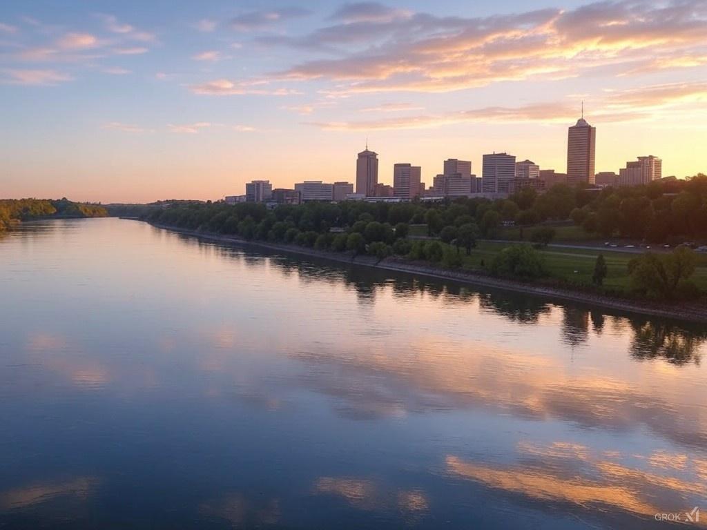 city view from river Bismarck, North Dakota