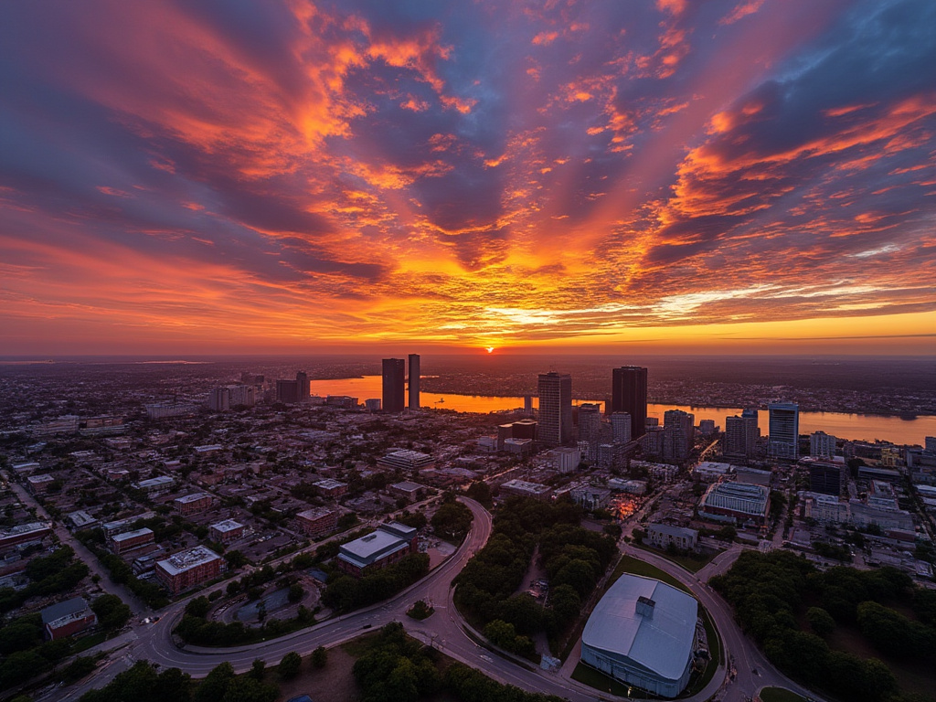 sunrise in Little Rock, Arkansas