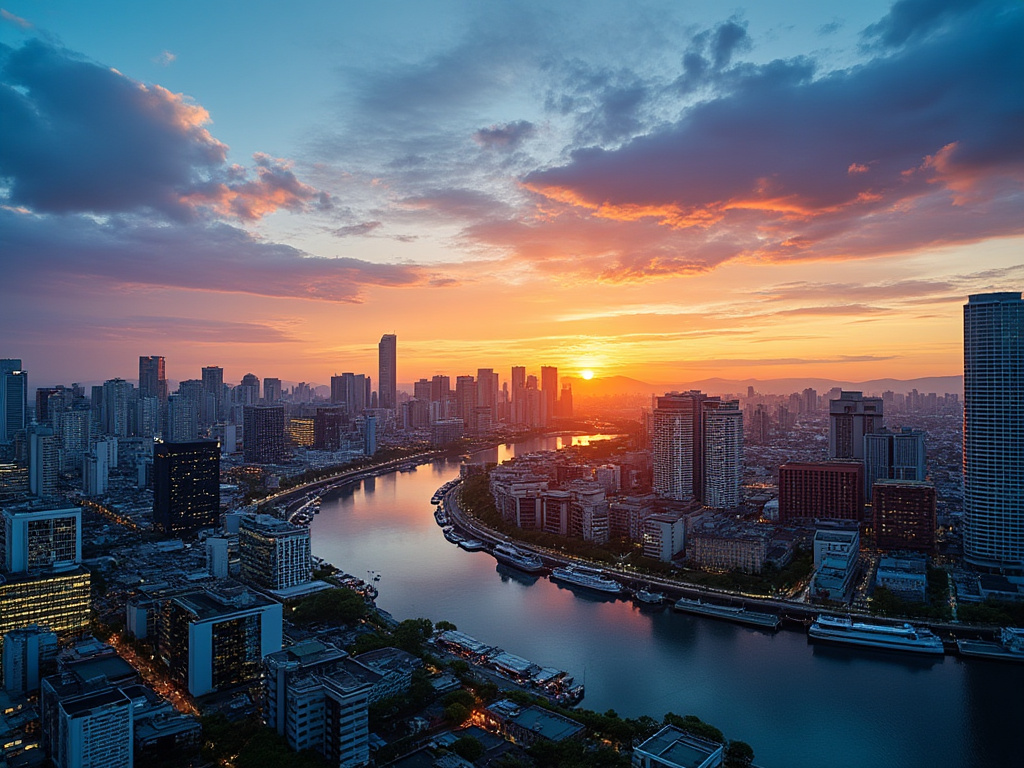 sunrise in osaka