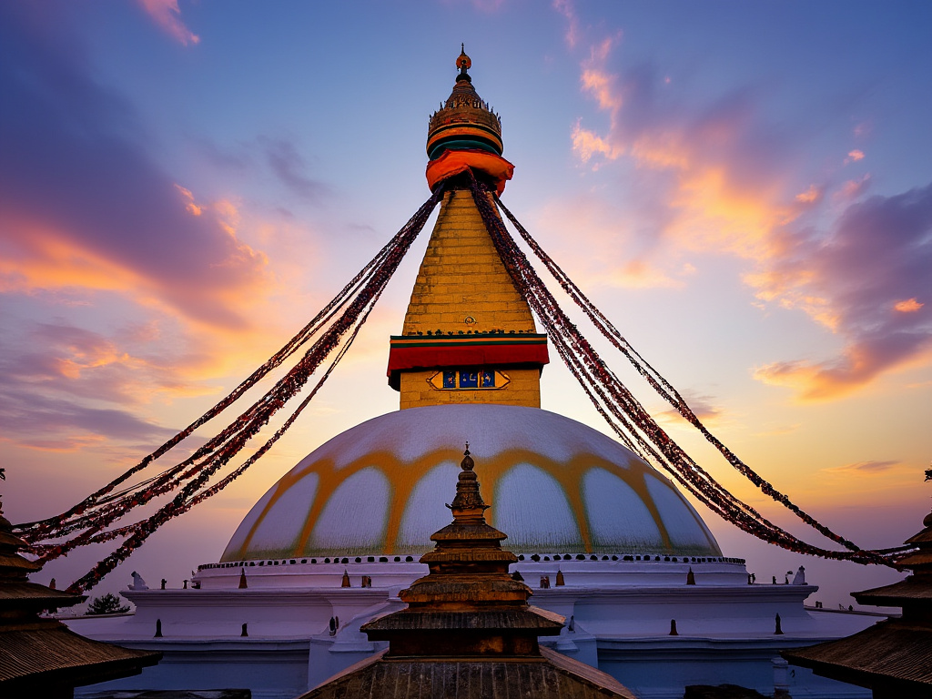 Boudhanath Stupa at sunrise