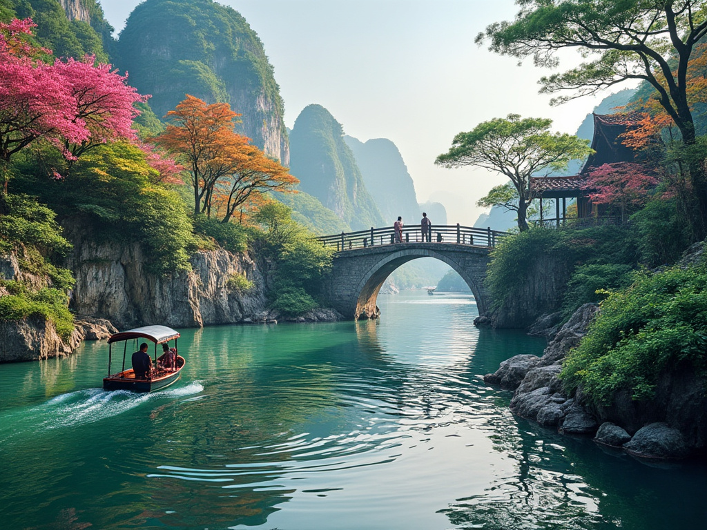 river and bridge in Hainan