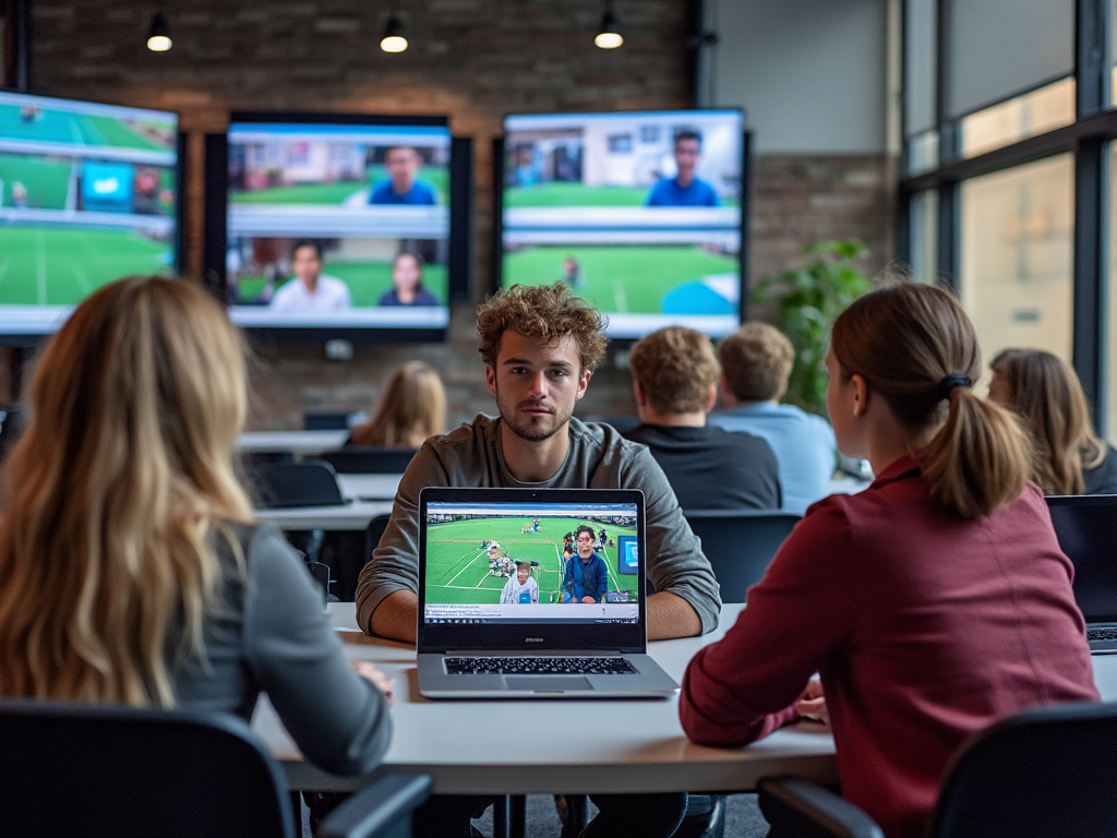 students watching videos