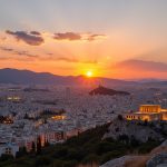 athens greece at sunset