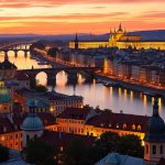 Prague at sunset