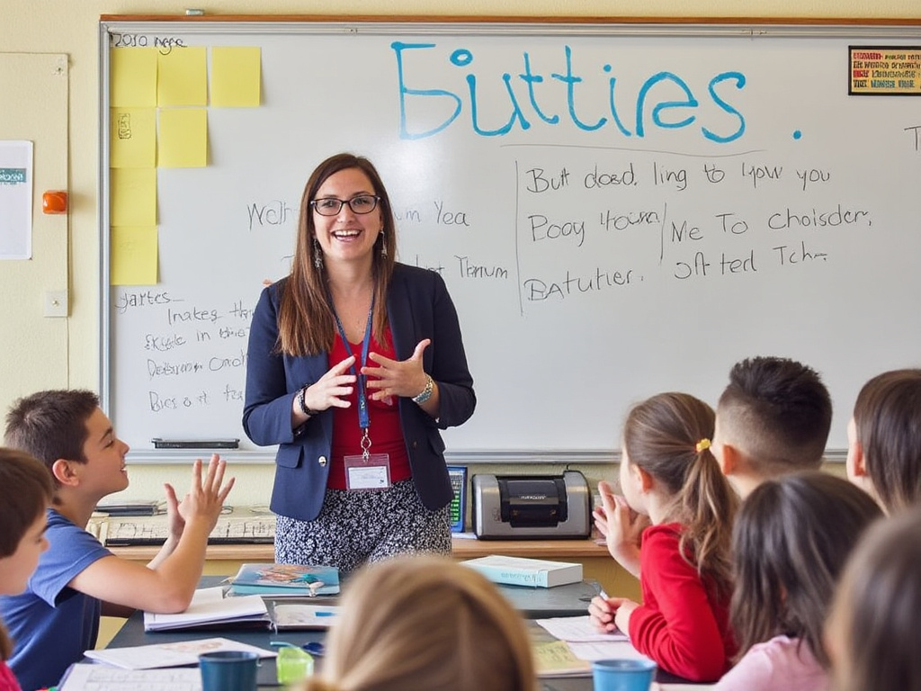 teacher in front of class