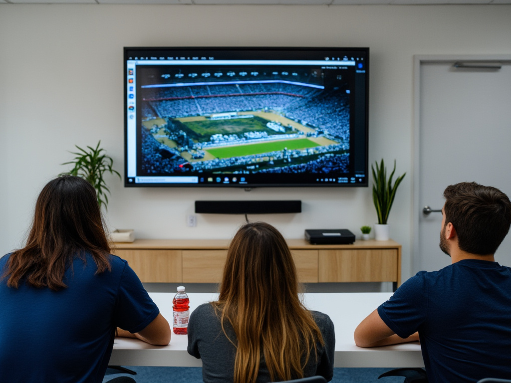 students watching tv