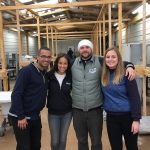 Teachers building an indoor shelter