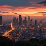 City of Johannesburg at Sunset