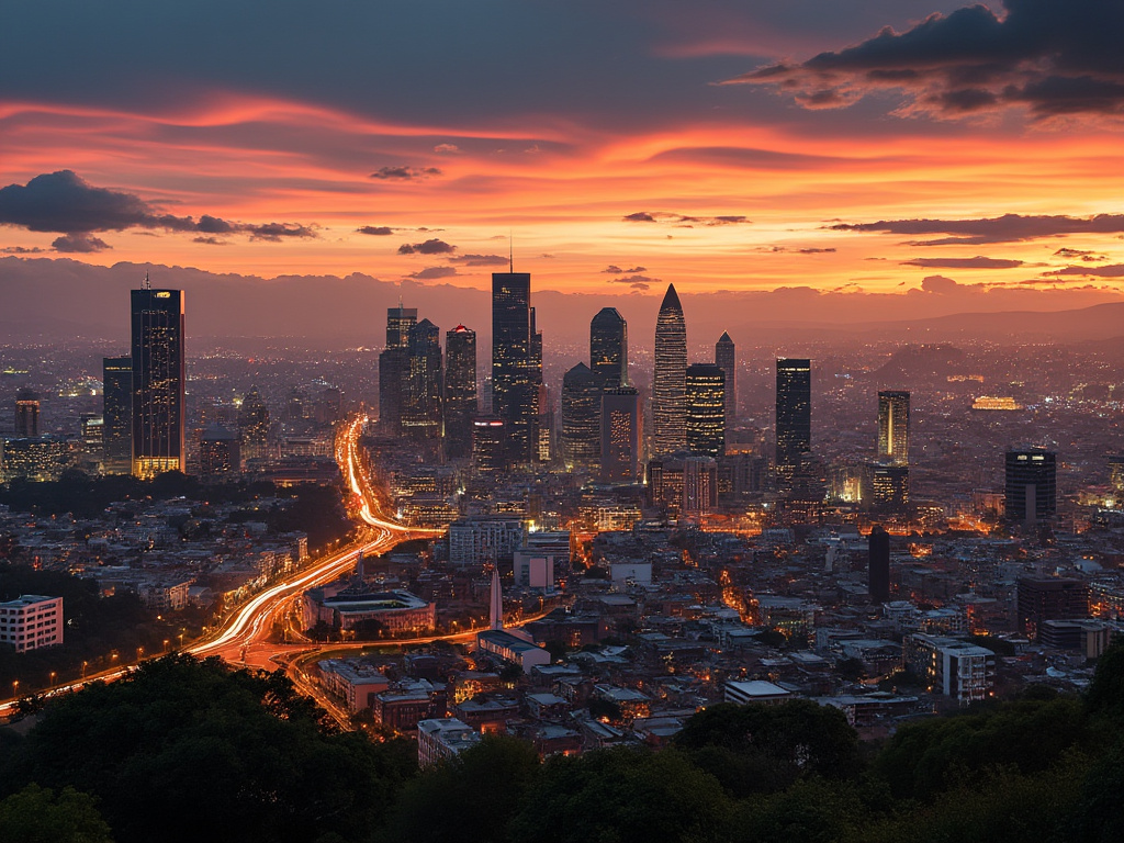 City of Johannesburg at Sunset