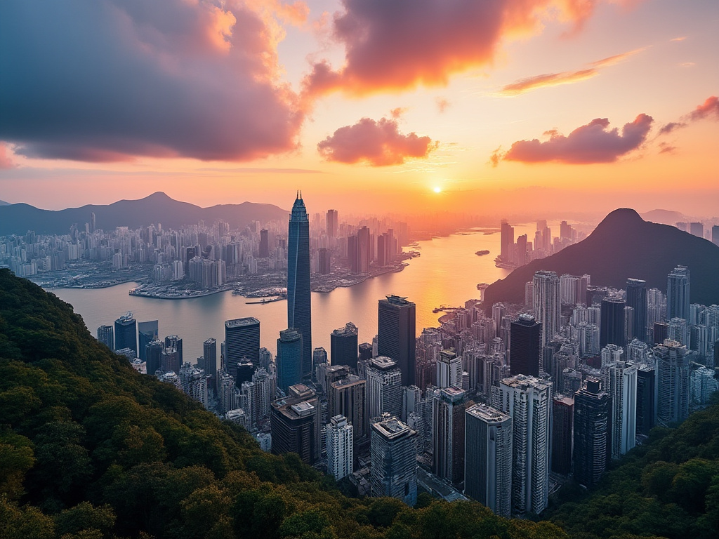 hong kong at sunrise