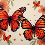 2 red butterflies