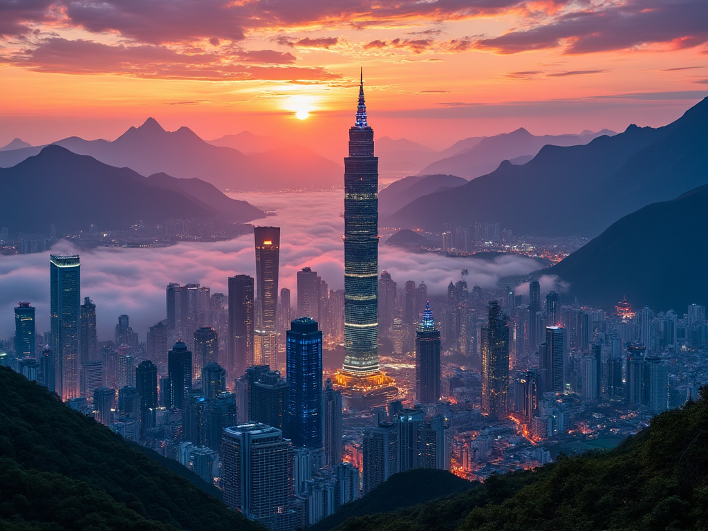 Taiwan at Sunset