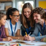 Happy Students and Teacher