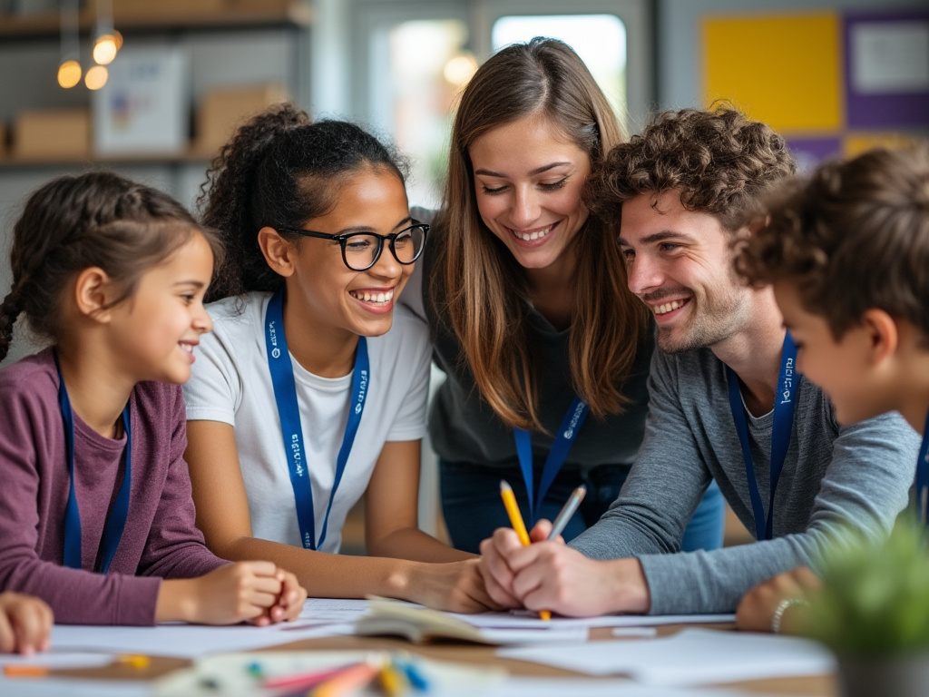 Happy Students and Teacher