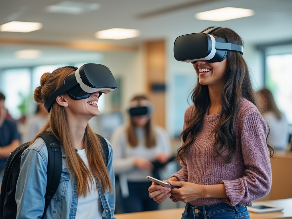 students wearing VR