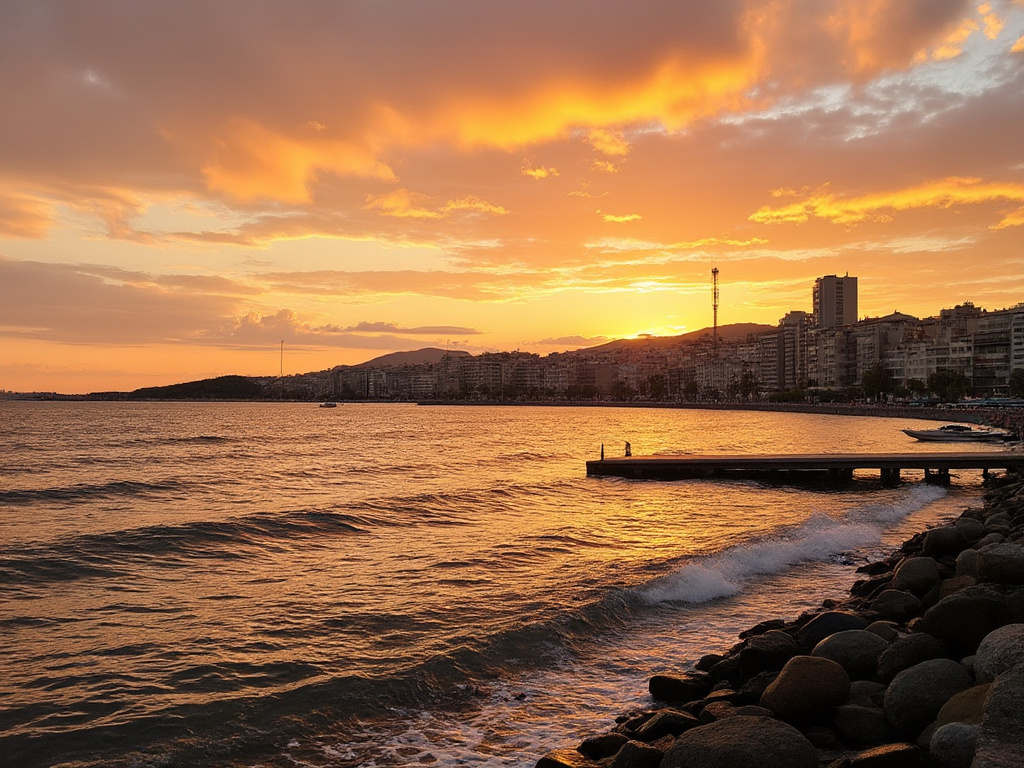 Thessaloniki, Greece at sunset