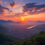 Valjevo, Serbia at sunrise