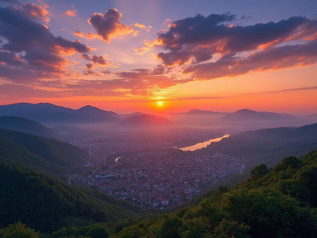 Valjevo, Serbia at sunrise