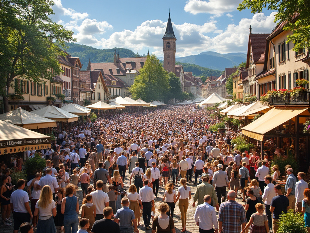 Crowd at Oktoberfest in Germany