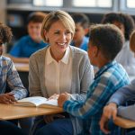 Happy Teacher and Students