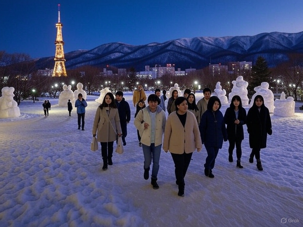 Japanese people in Sapporo.