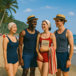 Group of People on the Beach in El Salvador