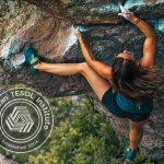 Rock climber to represent overcoming a learning plateau