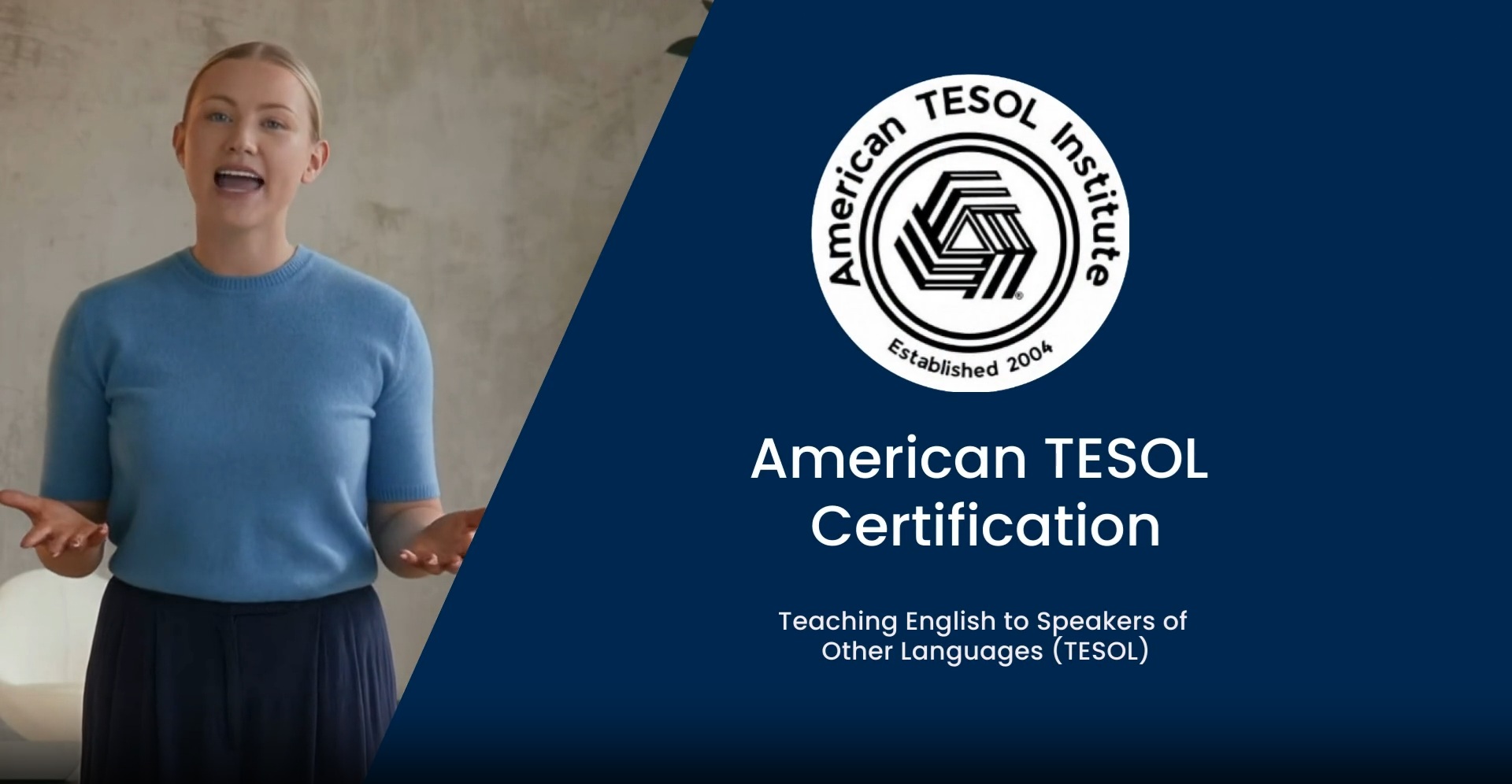 A professional TESOL instructor teaching a classroom of students