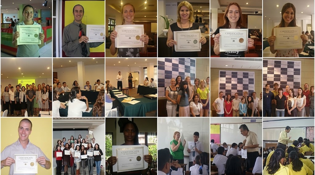 Students and educators at an ESL school learning English